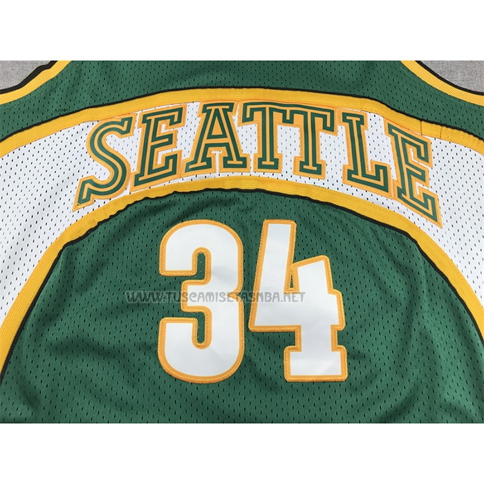 Camiseta Ray Allen NO 34 Seattle SuperSonics Mitchell & Ness 2006-07 Verde